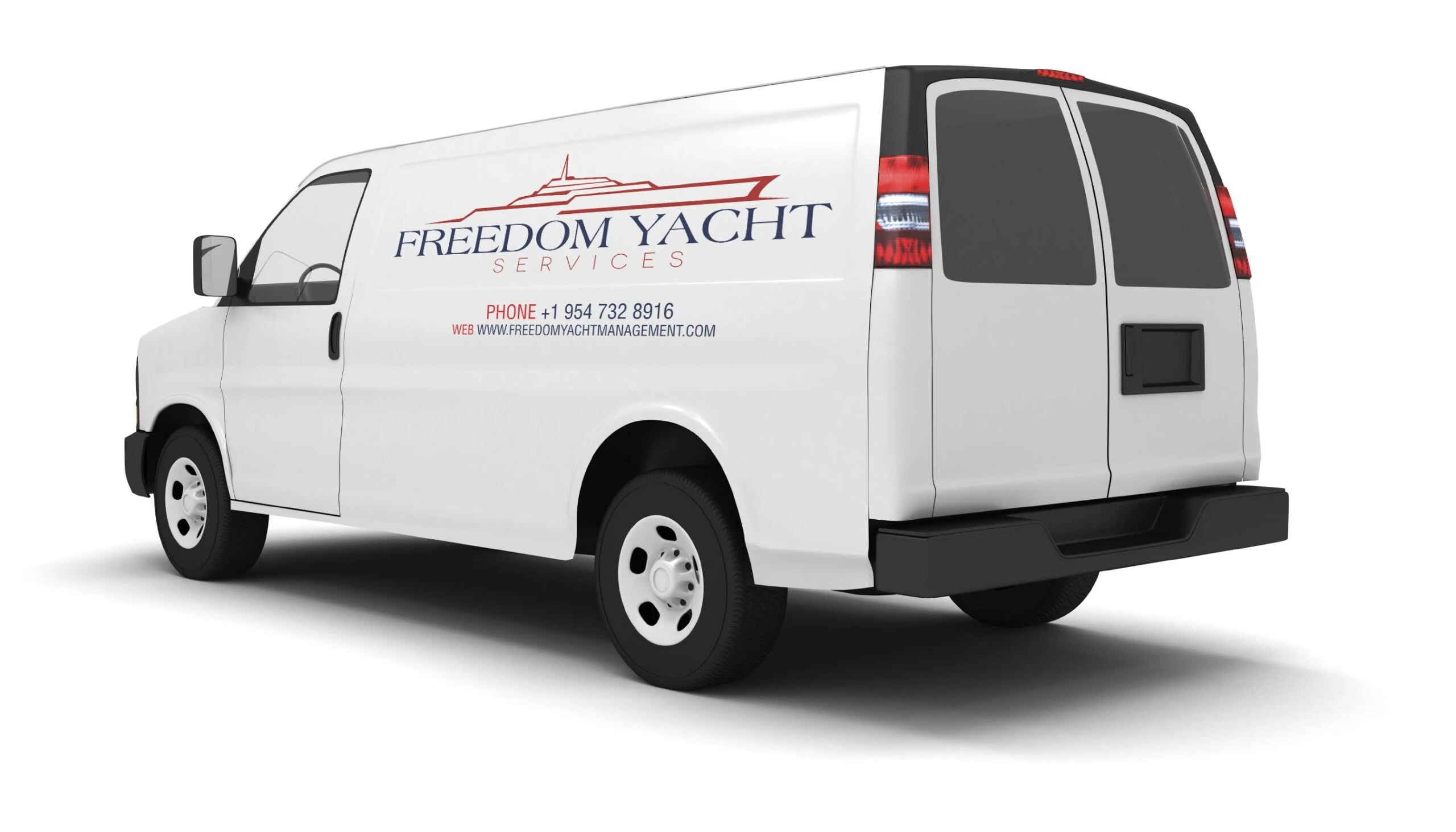 Company vehicle used by Freedom Yacht Services for services.